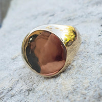 14k yellow gold estate SIGNET ring - oval