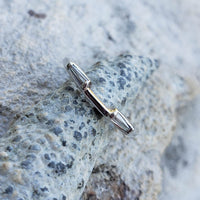 14k white gold 2 tapered baguette diamond estate band