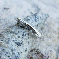 14k white gold 2 tapered baguette diamond estate band