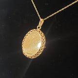 14k yellow gold estate cameo locket pendant necklace