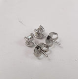 14k yellow gold princess cut diamond scroll studs earrings - .57ct tw