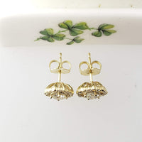 14k gold brilliant cut diamond Deco style halo studs - .66ct tw
