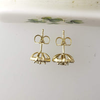 14k gold brilliant cut diamond Deco style halo studs - .66ct tw