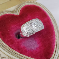 Platinum Art Deco c.20s - 30s 21 diamond antique ring