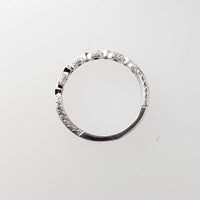 14k white gold diamond & ruby stackable wedding band