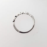 14k white gold diamond & ruby stackable wedding band