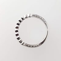 14k white gold diamond & blue sapphire stackable wedding band