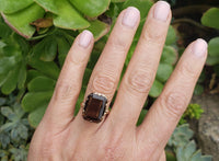 14k gold Smokey Quartz cocktail estate ring