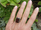 14k gold Smokey Quartz cocktail estate ring