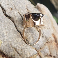 14k gold Smokey Quartz cocktail estate ring