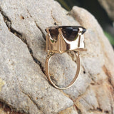 14k gold Smokey Quartz cocktail estate ring