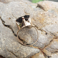 14k gold Smokey Quartz cocktail estate ring