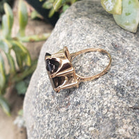 14k gold Smokey Quartz cocktail estate ring