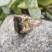 14k gold Smokey Quartz cocktail estate ring