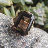 14k gold Smokey Quartz cocktail estate ring