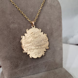 10k gold antique DRAGON medallion necklace pendant