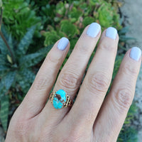 10k gold Victorian turquoise estate ring