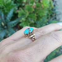 10k gold Victorian turquoise estate ring