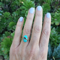 10k gold Victorian turquoise estate ring