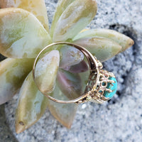 10k gold Victorian turquoise estate ring