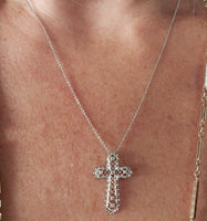 14k white gold filigree diamond filigree necklace pendant