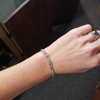 Platinum & 14k white gold c.20's Deco filigree diamond & blue sapphire bracelet