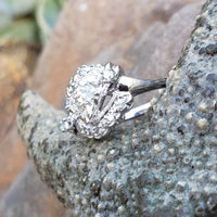 14k white gold diamond Deco diamond vintage Ring
