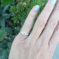 14k white gold diamond estate engagement ring