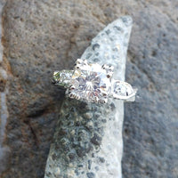 14k white gold diamond estate engagement ring