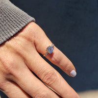 platinum European cut diamond estate engagement Ring