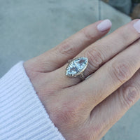 14k white gold c.1920s filigree Aquamarine ring