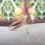 10k gold Victorian opal & rose cut diamond ring