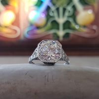 Platinum Edwardian Filigree 2.36ct diamond antique Ring