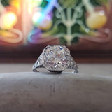 Platinum Edwardian Filigree 2.36ct diamond antique Ring