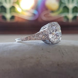 Platinum Edwardian Filigree 2.36ct diamond antique Ring