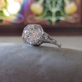 Platinum Edwardian Filigree 2.36ct diamond antique Ring