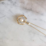 14k gold pearl necklace pendant