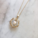 14k gold pearl necklace pendant