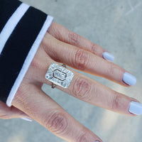 14k gold white gold c.1920s filigree diamond glove Ring