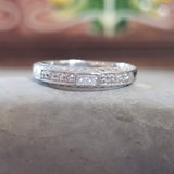 platinum princess cut diamond estate band