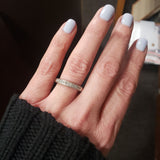 platinum princess cut diamond estate band