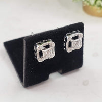 14k white gold diamond studs earrings - .08ct tw