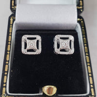 14k white gold diamond studs earrings - .08ct tw