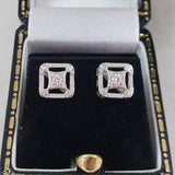 14k white gold diamond studs earrings - .08ct tw