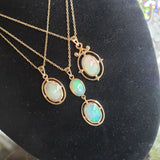 10k yellow gold Opal DECO necklace pendant