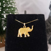 10k yellow gold diamond elephant pendant necklace 1947