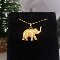 10k yellow gold diamond elephant pendant necklace 1947