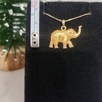 10k yellow gold diamond elephant pendant necklace 1947
