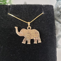 10k yellow gold diamond elephant pendant necklace 1947