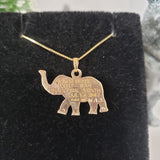 10k yellow gold diamond elephant pendant necklace 1947